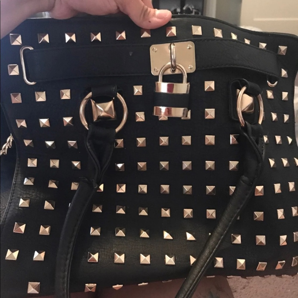 Black studded purse
